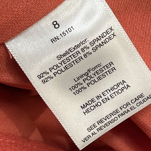 Ellen Tracy Swimsuit Women 8 Earthly Red Textured One Piece O Ring Belted Beach - Picture 6 of 6